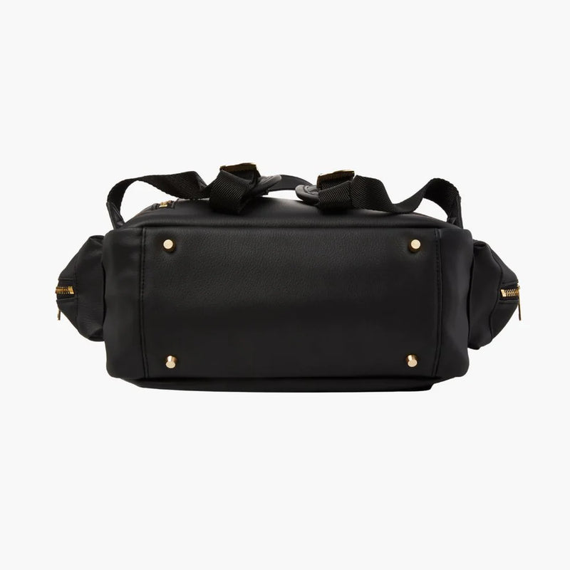 Black leather diaper bag hotsell